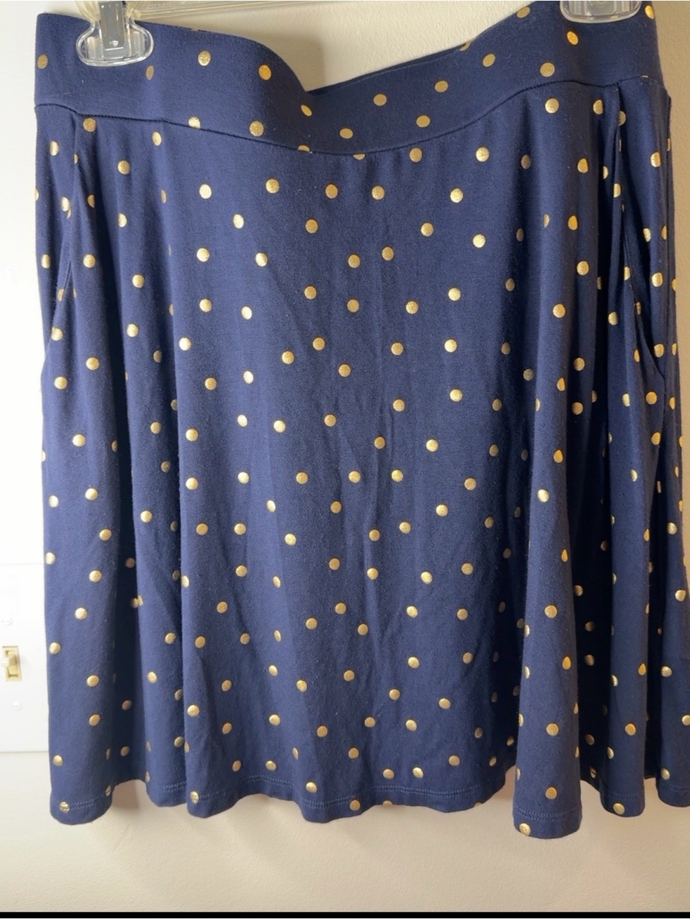 Boden Navy Tunic with Gold Polka Dots